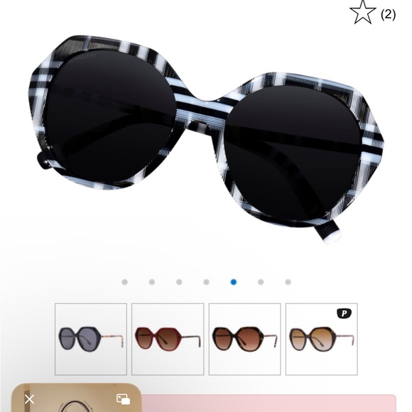 Burberry Black and White Checkered Women's Sunglasses - Picture 2 of 8